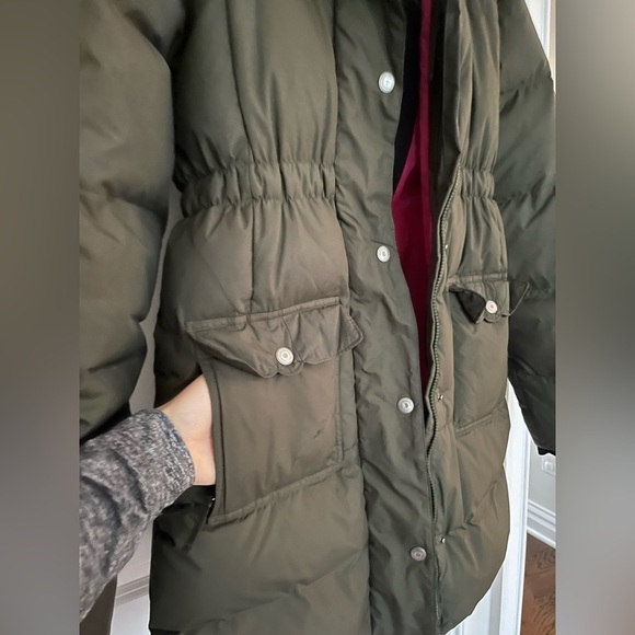 Columbia Omni-Shield down feather long coat girls/ youth Sz. 18-20 olive green - Picture 4 of 12